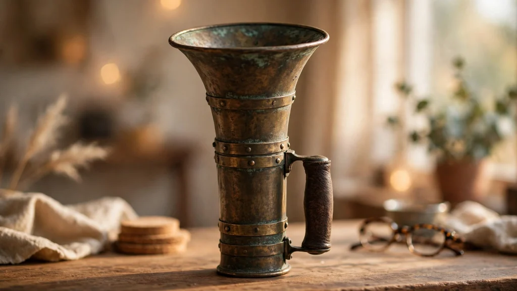 Vintage megaphone on a desk — AI amplifies a message, it does not fix it